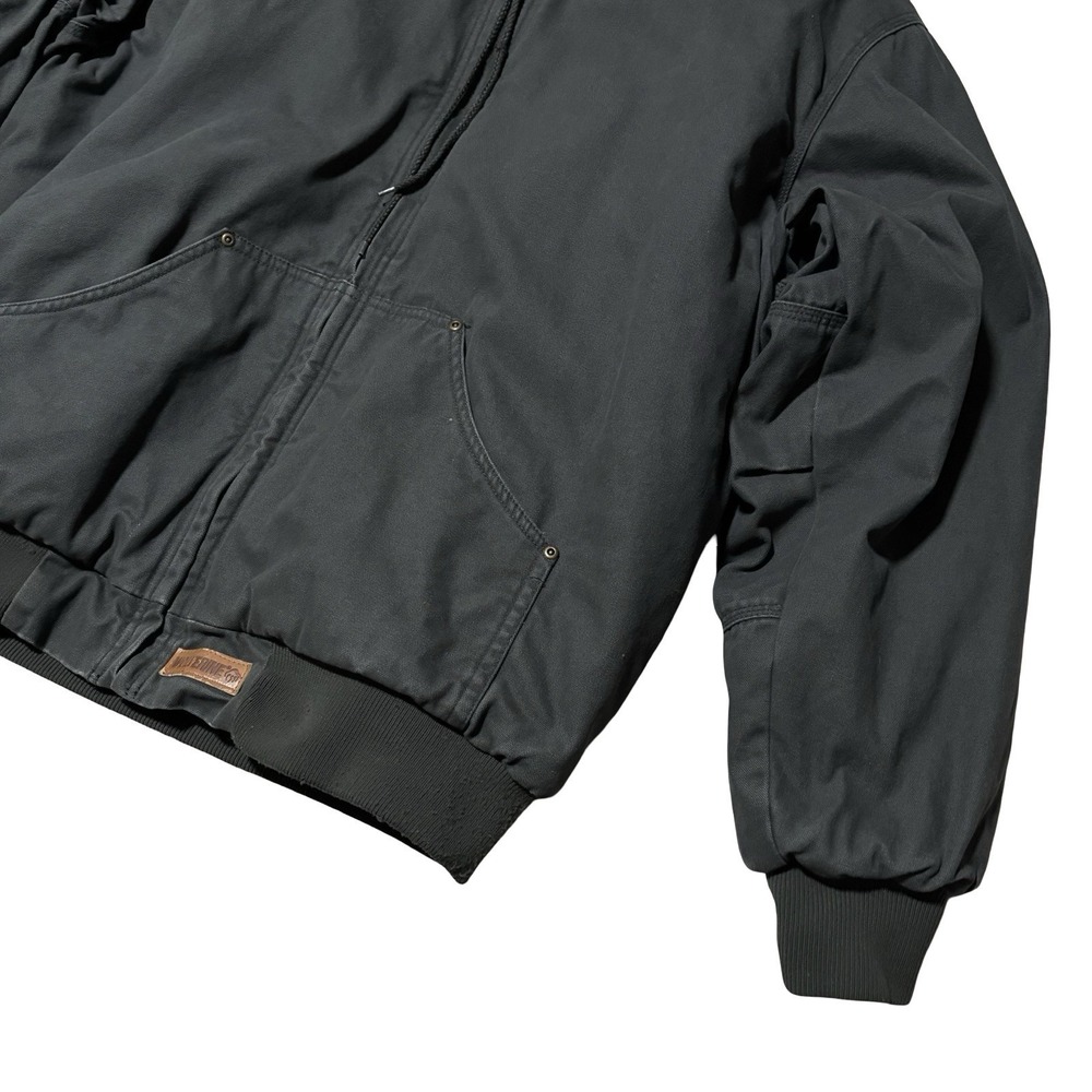 Wolverine Men's Lined Canvas Hooded Jacket Zip Up Green Detroit Size XL 29 x 29 - Picture 5 of 7
